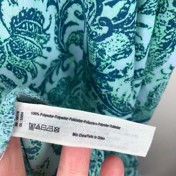 Free People Emily Slip Dress Blue & Green Floral - Picture 3 of 6